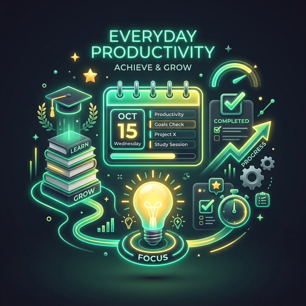 AI in Daily Life & Productivity Illustration